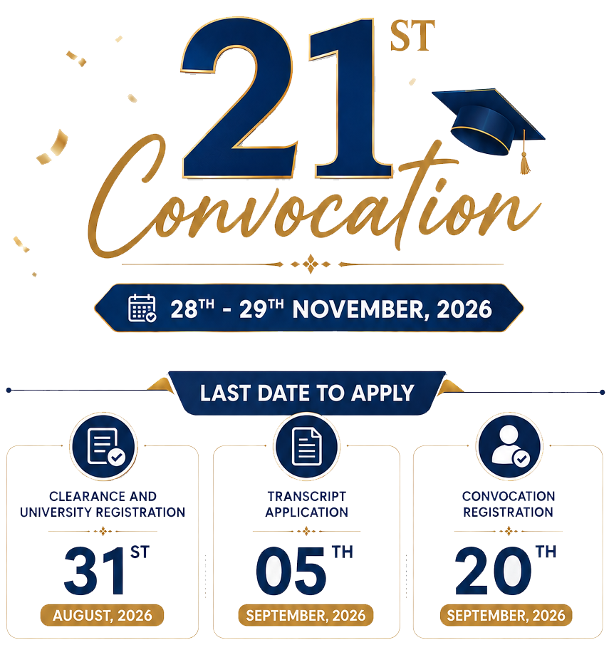 21st Convocation (Islamabad / Rawalpindi Campus) - We are pleased to inform you that Riphah International University, Islamabad / Rawalpindi Campus, by the grace of Allah, will be hosting its 21st Convocation Ceremony on 28–29 November, 2026.